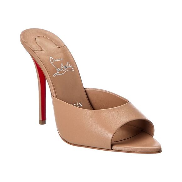Christian Louboutin Shoes - Christian Louboutin Miss Z 100 Leather Mule, Beige